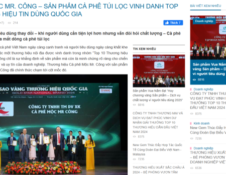 BÁO CHÍ NÓI GÌ VỀ CÀ PHÊ MỘC MR CÔNG