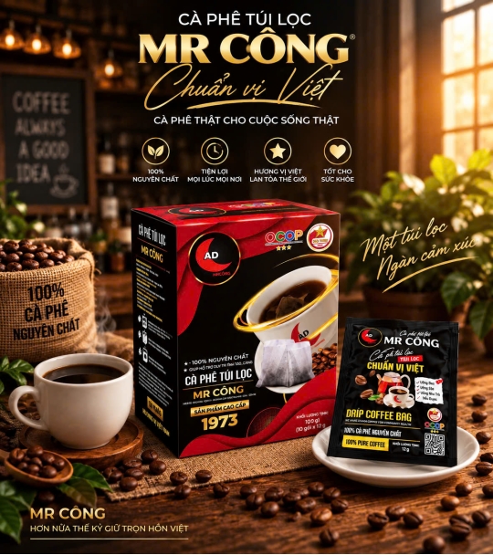 Cà Phê Túi Lọc Mr Công ( 10 GÓI X 12G  ) - MÀU ĐỎ