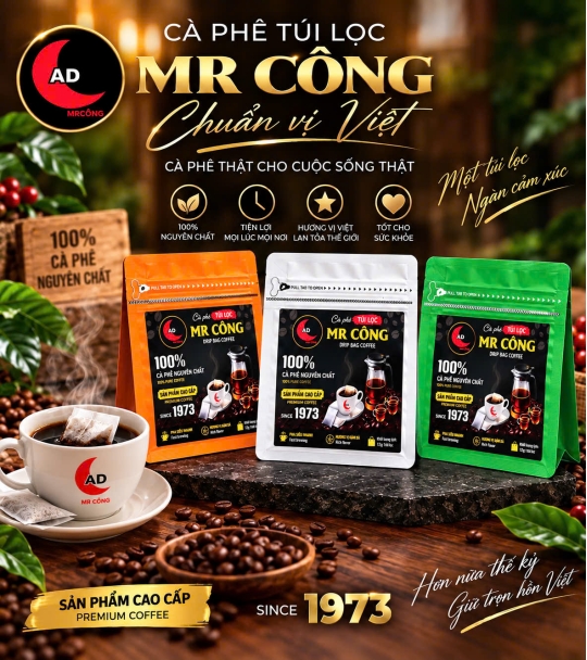 Cà Phê Túi Lọc Mr Công Túi Zip Tiện Lợi ( 7 GÓI X 11 G )