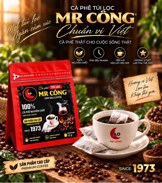 Cà Phê Túi Lọc Mr Công Túi Zip Tiện Lợi ( 7 GÓI X 11 G )
