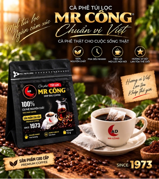 Cà Phê Túi Lọc Mr Công Túi Zip Tiện Lợi ( 7 GÓI X 11 G )