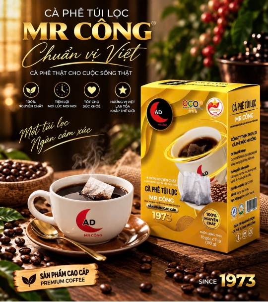 Cà Phê Túi Lọc Mr Công ( 10 GÓI X 11 G )